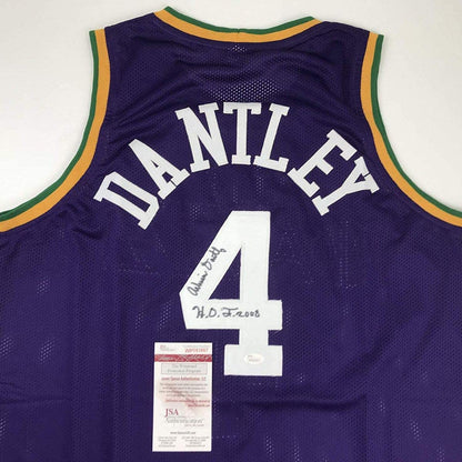 Autographed/Signed Adrian Dantley HOF 2008  Utah Purple Basketball Jersey JSA COA
