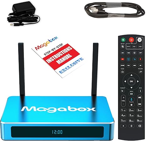 2025 Latest M A X M G 4 TV Box Bundle with Voice Control Remote (Detailed Setup Guide by Seller, CA Support) - Android 12, 4GB RAM, 128GB Storage