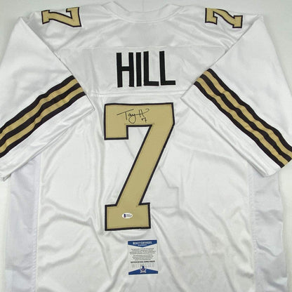 Autographed/Signed Taysom Hill New Orleans Color Rush Football Jersey Beckett BAS COA