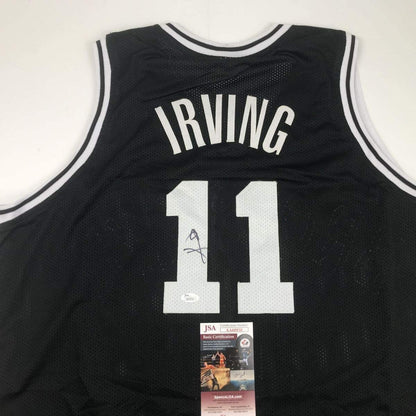 Autographed/Signed Kyrie Irving Brooklyn Black Basketball Jersey JSA COA