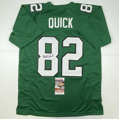 Autographed/Signed Mike Quick Philadelphia Kelly Green Football Jersey JSA COA