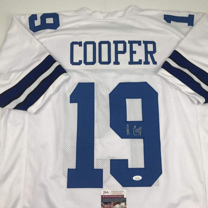 Autographed/Signed Amari Cooper Dallas White Football Jersey JSA COA