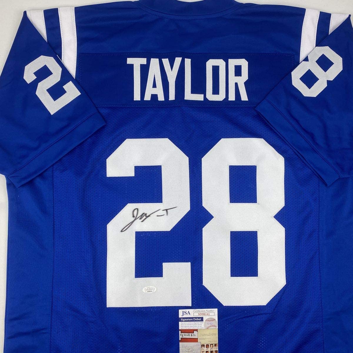 Autographed/Signed Jonathan Taylor Indianapolis Blue Football Jersey JSA COA