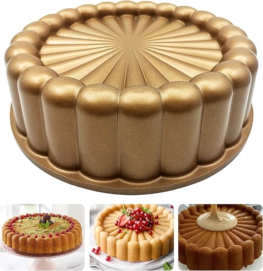 Charlotte Cake Mold, 9 Inch Cake Pan Aluminium Kitchen Accessories Decoration Christmas Wedding ValentineŠ—Ès 3D Charlotte Cake Pan (Flower Shape)