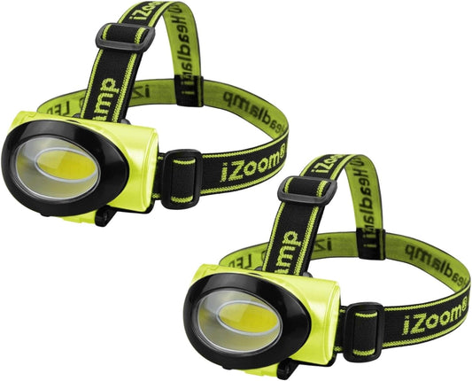 iZoomPro 200 Lumen Wide-Angle COB LED Headlamp (2-Pack)