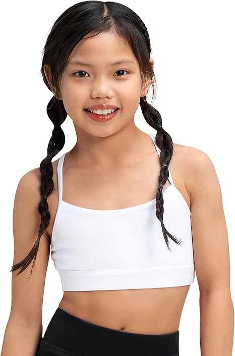 Stelle Girls Sports Bra Training Bra Spaghetti Strap Y Back Bra Yoga Crop Top for Teens Kids