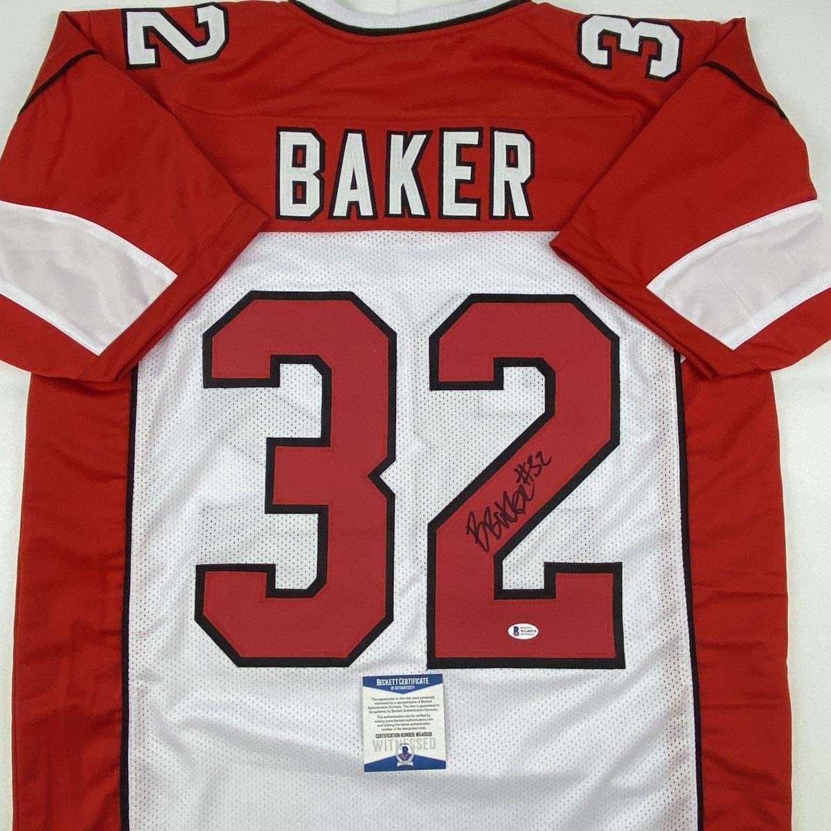 Autographed/Signed Budda Baker Arizona White Football Jersey Beckett BAS COA