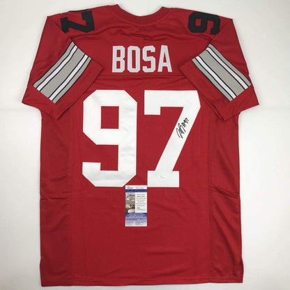 Autographed/Signed Joey Bosa Ohio State Red College Football Jersey JSA COA