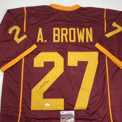 Autographed/Signed Antonio Brown Central Michigan Maroon College Football Jersey JSA COA