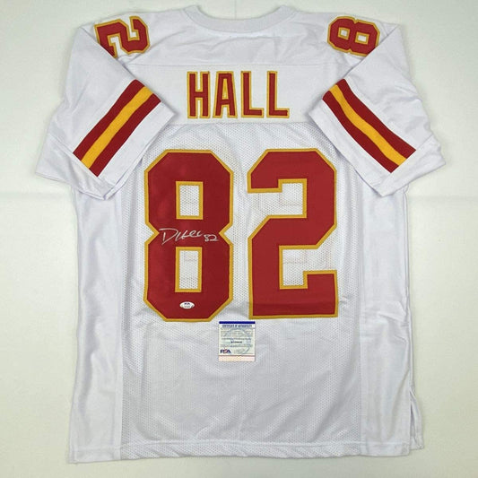 Autographed/Signed Dante Hall Kansas City White Football Jersey PSA/DNA COA