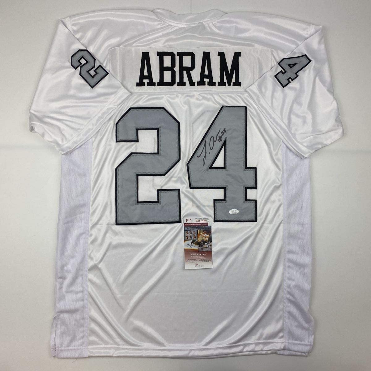 Autographed/Signed Johnathan Abram Las Vegas Oakland Color Rush Football Jersey JSA COA