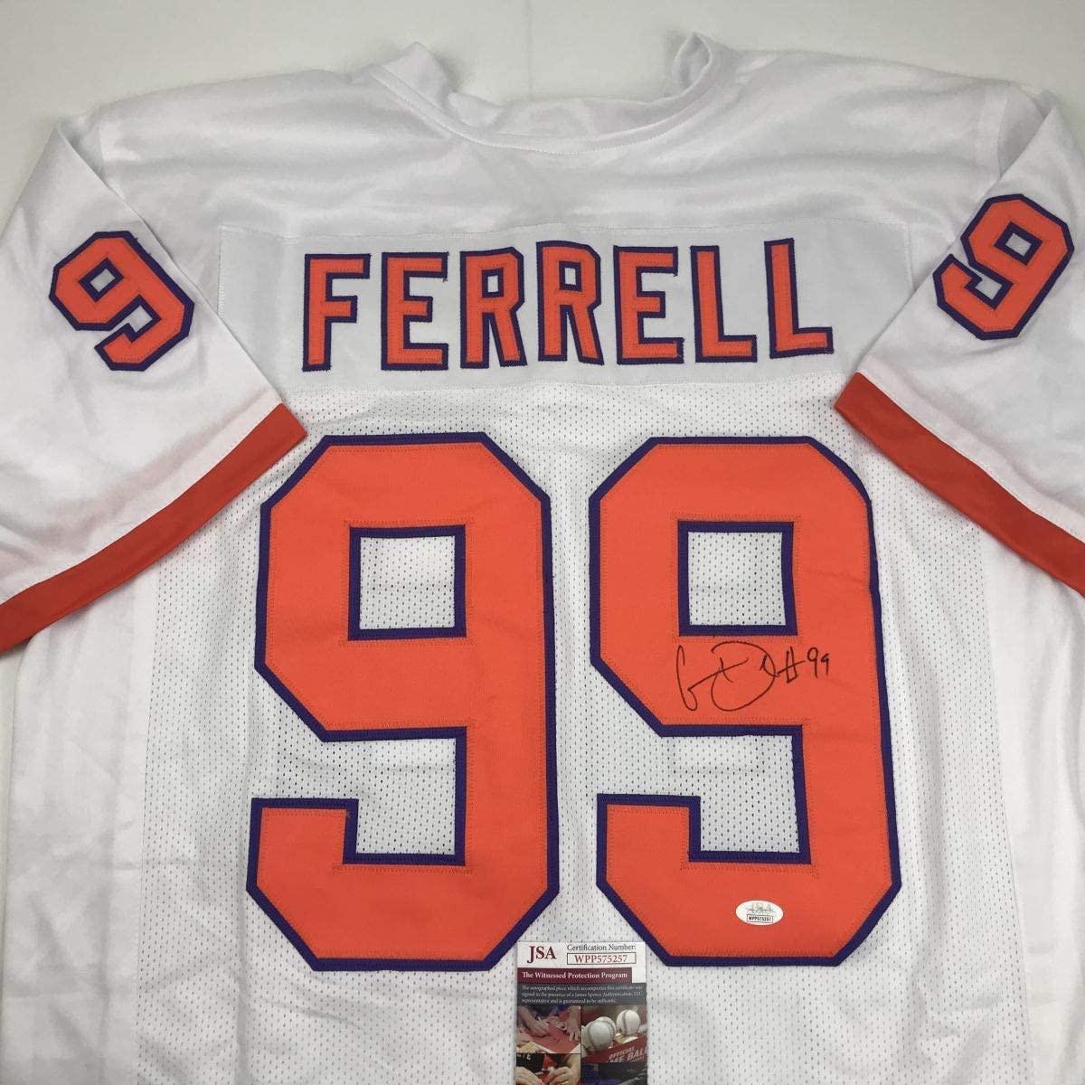 Autographed/Signed Clelin Ferrell Clemson White College Football Jersey JSA COA