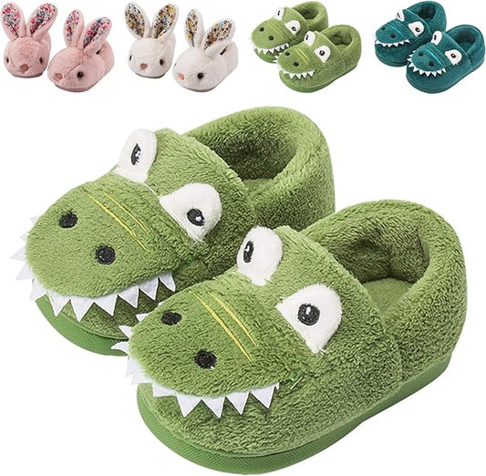 Toddler Slippers Boys Girls Kids House Slippers Dinosaur Bunny Slippers Non-slip Warm Winter Slippers Soft Fuzzy Slippers Indoor House Shoes