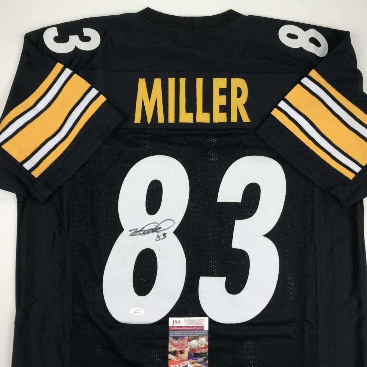Autographed/Signed Heath Miller Pittsburgh Black Football Jersey JSA COA