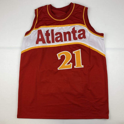 Autographed/Signed Dominique Wilkins Atlanta Red Stat Basketball Jersey PSA/DNA COA