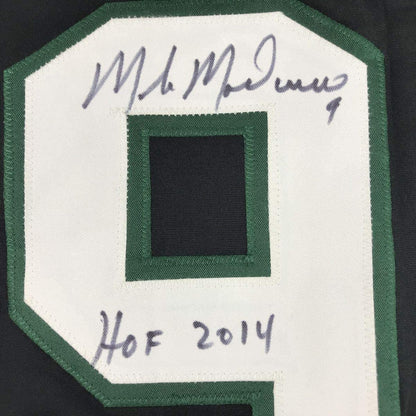 Autographed/Signed Mike Modano HOF 2014 Dallas Black Hockey Jersey Beckett BAS COA