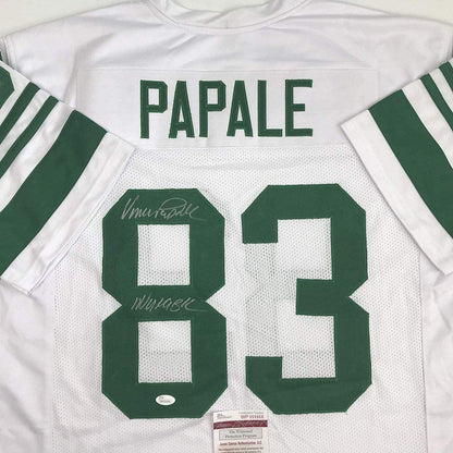 Autographed/Signed Vince Papale Invincible Philadelphia White Football Jersey JSA COA