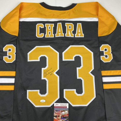 Autographed/Signed Zdeno Chara Boston Black Hockey Jersey JSA COA