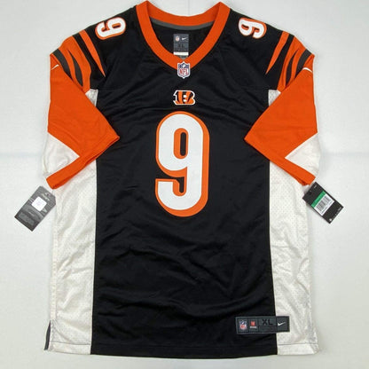 Autographed/Signed Joe Burrow Cincinnati Bengals Black Authentic Nike Game Football Jersey Fanatics COA
