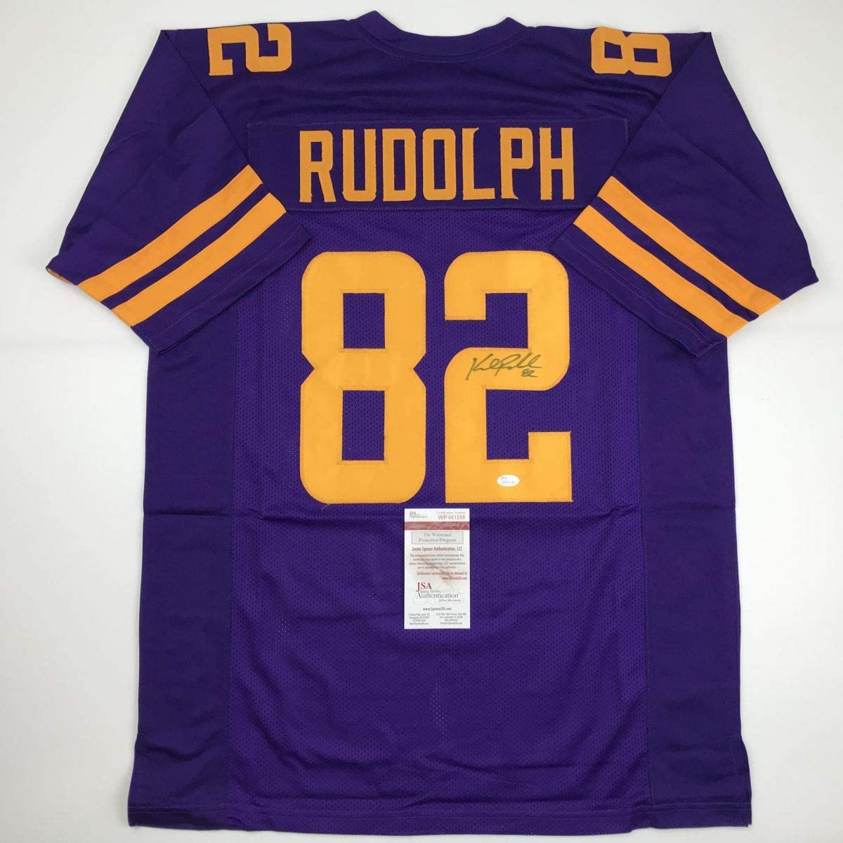 Autographed/Signed Kyle Rudolph Minnesota Color Rush Football Jersey JSA COA