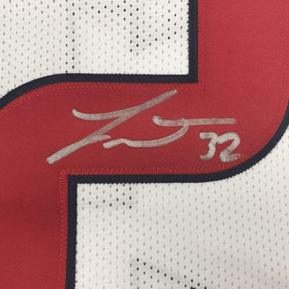 Autographed/Signed Tyrann Mathieu Houston White Football Jersey Beckett BAS COA