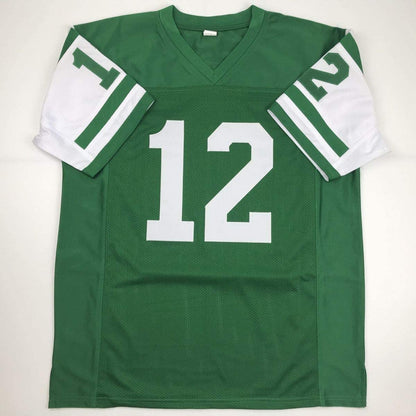 Autographed/Signed Joe Namath New York Green Football Jersey JSA COA