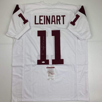 Autographed/Signed Matt Leinart 04 Heisman USC Southen Cal White College Football Jersey JSA COA