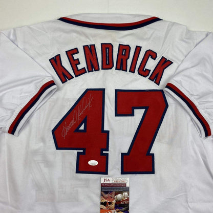 Autographed/Signed Howie Kendrick Washington White Baseball Jersey JSA COA