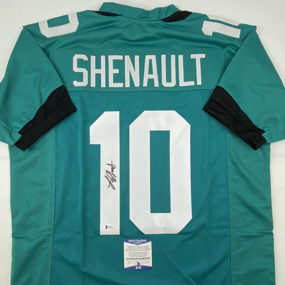 Autographed/Signed Laviska Shenault Jacksonville Teal Football Jersey Beckett BAS COA