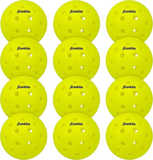 Franklin Sports X-40 Outdoor Pickleballs - Official Ball of USA Pickleball, APP Tour + Pickleball US Open - 3 Packs, 12 Packs, 36 Pickleball Buckets, 50, 100 + 400 Bulk Packs of Regulation Pickleballs