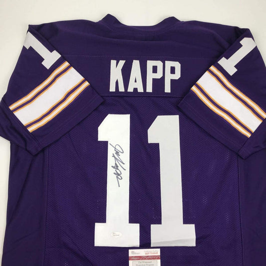 Autographed/Signed Joe Kapp Minnesota Purple Football Jersey JSA COA