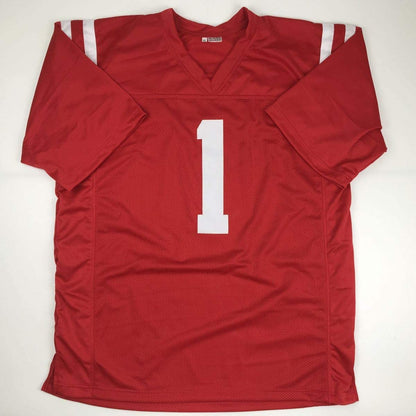Autographed/Signed AJ A.J. Brown Ole Miss Red College Football Jersey JSA COA
