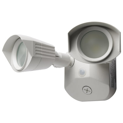 Satco Nuvo 65/210 3000K LED Outdoor Dual Head Security Light, White
