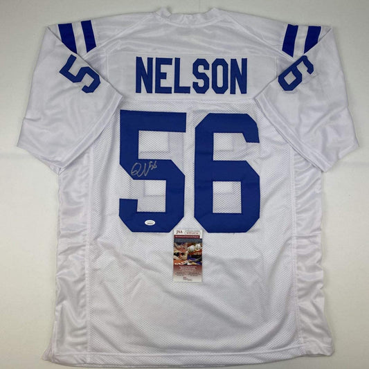 Autographed/Signed Quenton Nelson Indianapolis White Football Jersey JSA COA