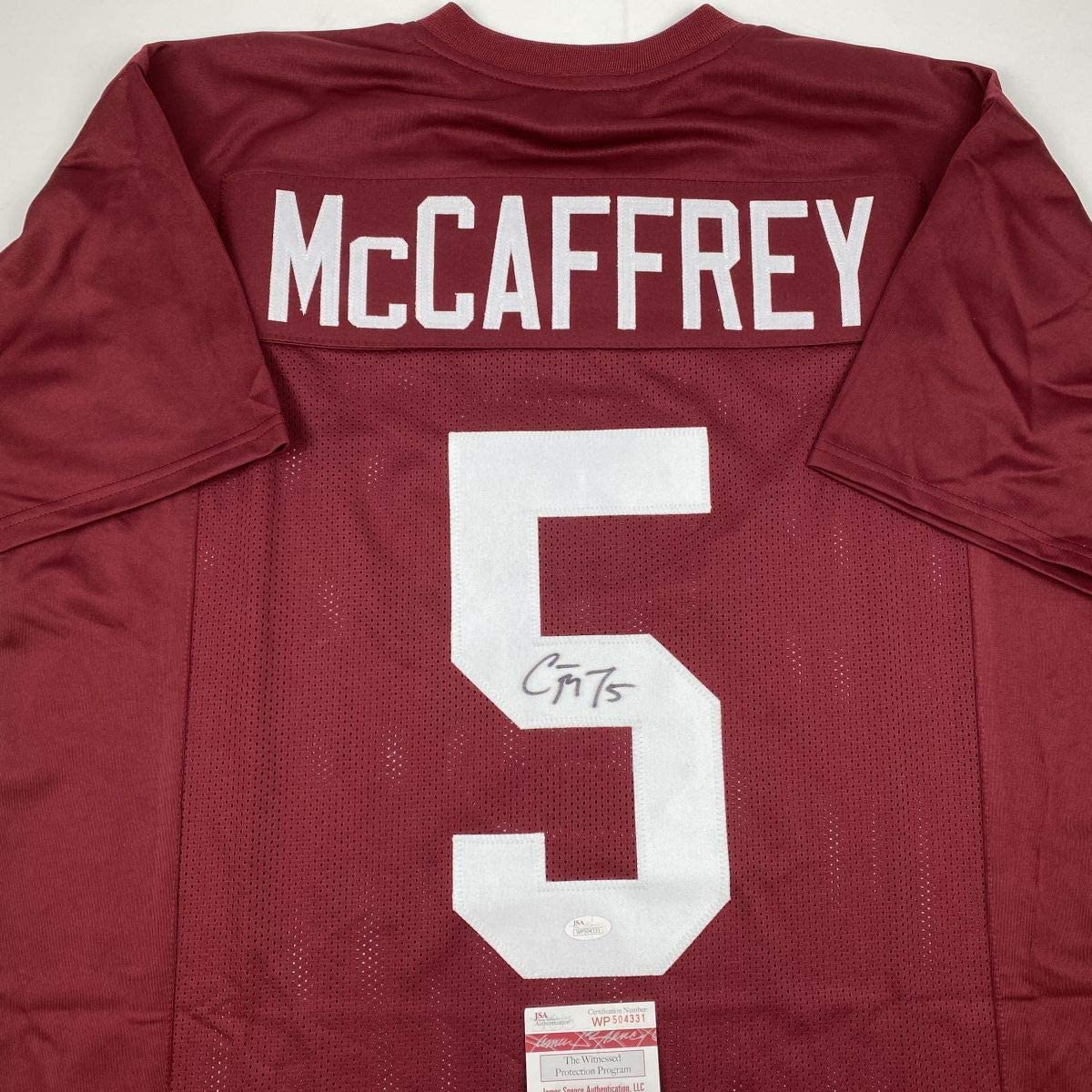 Autographed/Signed Christian McCaffrey Stanford Red College Football Jersey JSA COA
