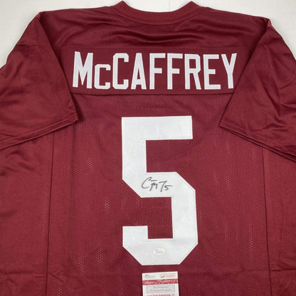 Autographed/Signed Christian McCaffrey Stanford Red College Football Jersey JSA COA