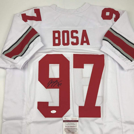 Autographed/Signed Joey Bosa Ohio State White College Football Jersey JSA COA