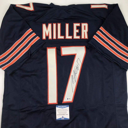 Autographed/Signed Anthony Miller Chicago Blue Football Jersey Beckett BAS COA