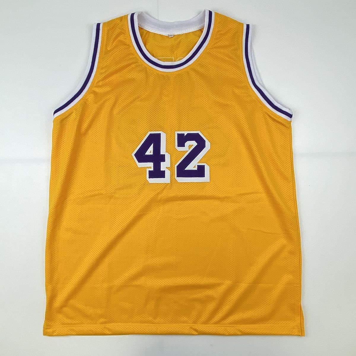 Autographed/Signed James Worthy Los Angeles LA Yellow Basketball Jersey Beckett BAS COA