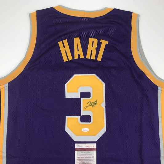 Autographed/Signed Josh Hart Los Angeles LA #3 Purple Basketball Jersey JSA COA
