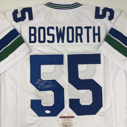Autographed/Signed Brian Bosworth Boz Seattle White Football Jersey JSA COA