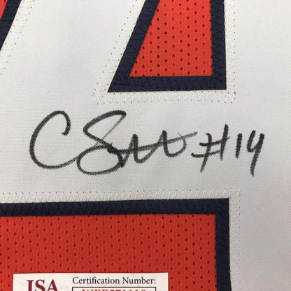 Autographed/Signed Courtland Sutton Denver Orange Football Jersey JSA COA