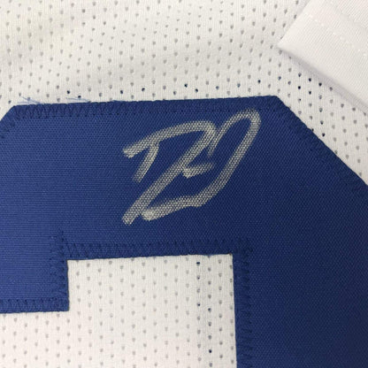Framed Autographed/Signed Darius Shaquille Leonard 35x39 Indianapolis White Football Jersey JSA COA