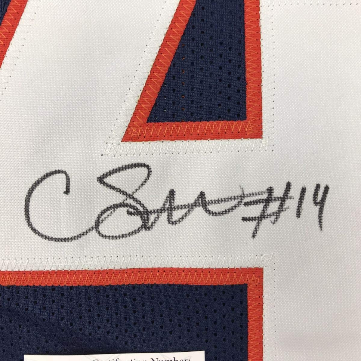 Autographed/Signed Courtland Sutton Denver Blue Football Jersey JSA COA