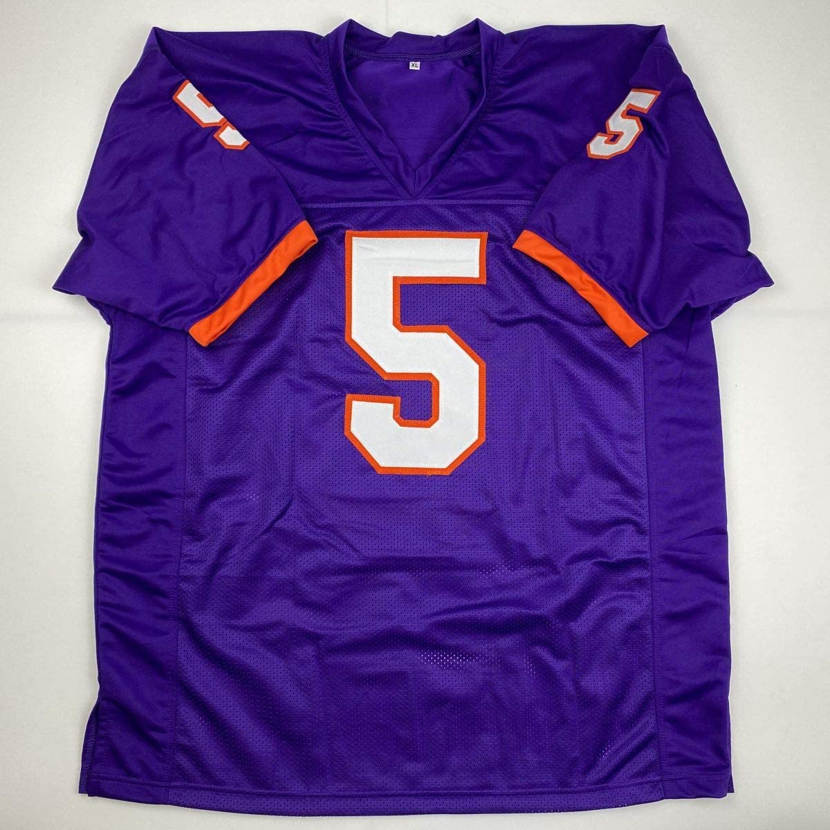 Autographed/Signed Tee Higgins Clemson Purple College Football Jersey JSA COA