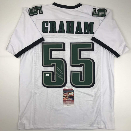 Autographed/Signed Brandon Graham Philadelphia White Football Jersey JSA COA