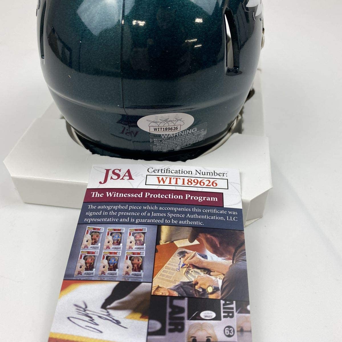 Autographed/Signed Brian Dawkins Philadelphia Eagles Mini Football Helmet JSA COA