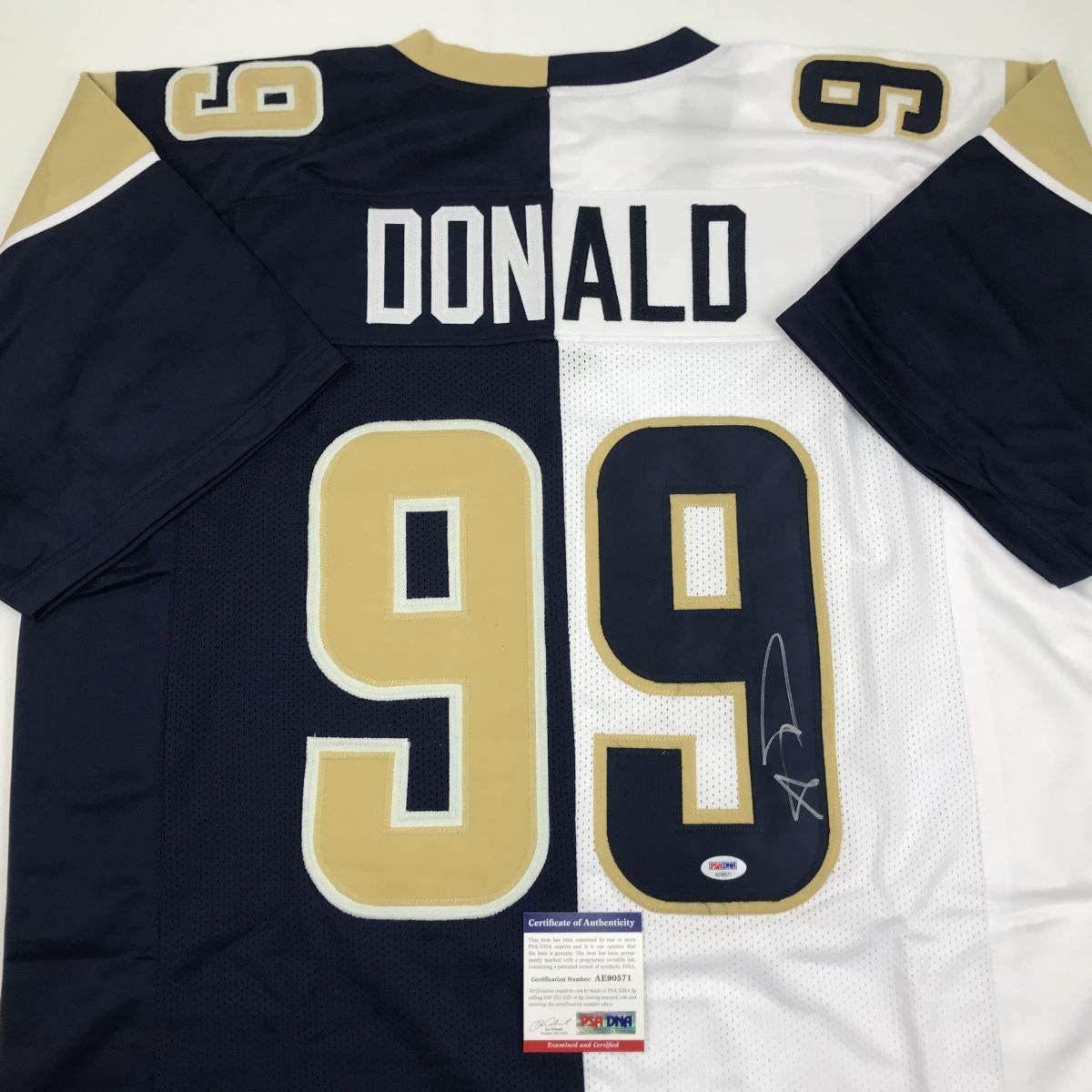 Autographed/Signed Aaron Donald Los Angeles LA Dual Color Football Jersey PSA/DNA COA