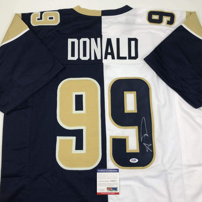 Autographed/Signed Aaron Donald Los Angeles LA Dual Color Football Jersey PSA/DNA COA