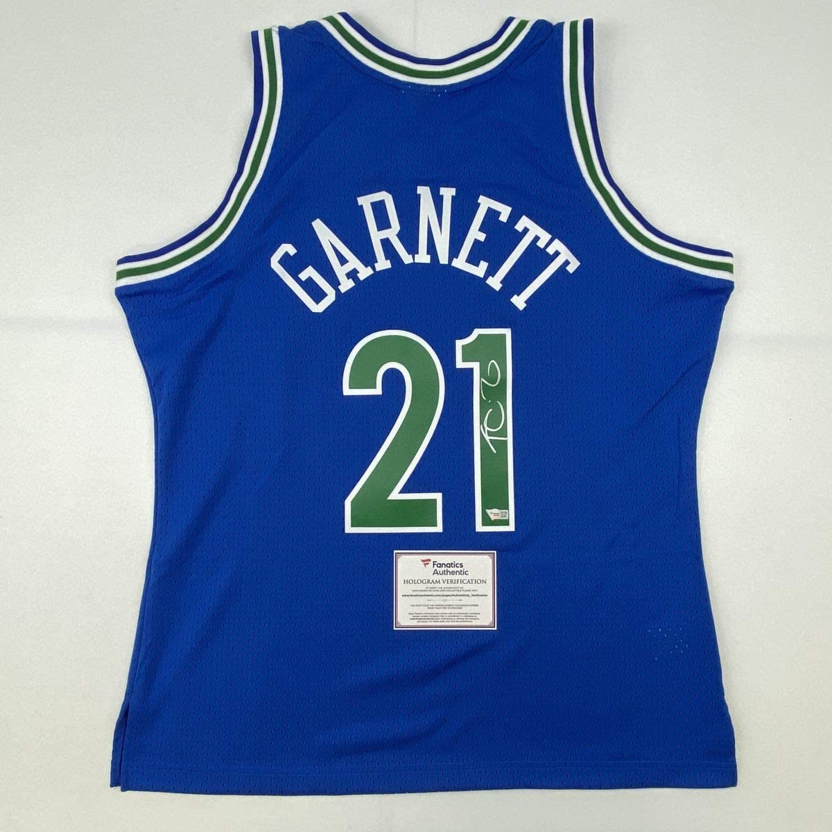 Autographed/Signed Kevin Garnett Minnesota Timberwolves Blue Authentic Mitchell & Ness Basketball Jersey Fanatics COA